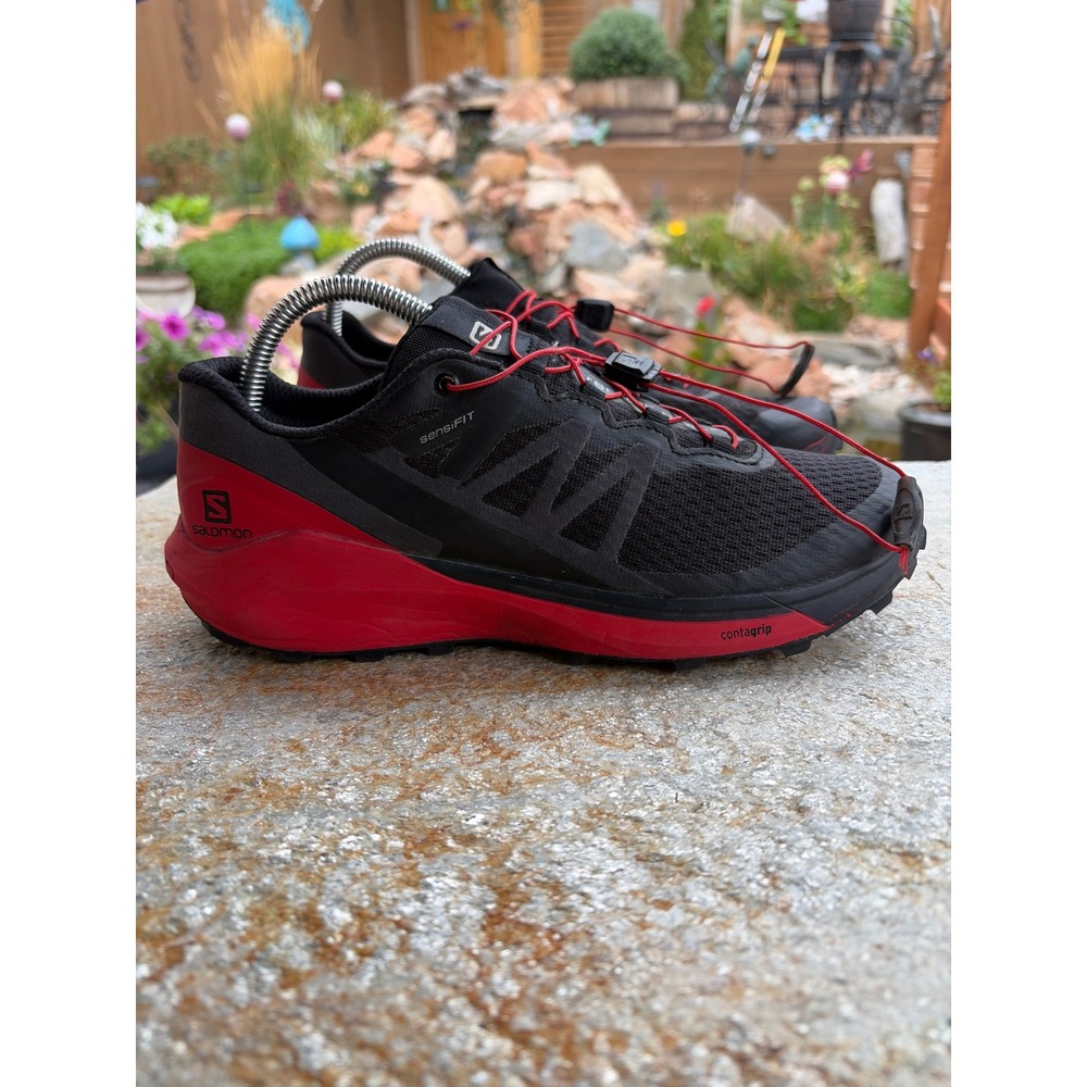 Salomon Sense Ride 4 Mens Trail Running Shoes Black Red 413781 Size 7